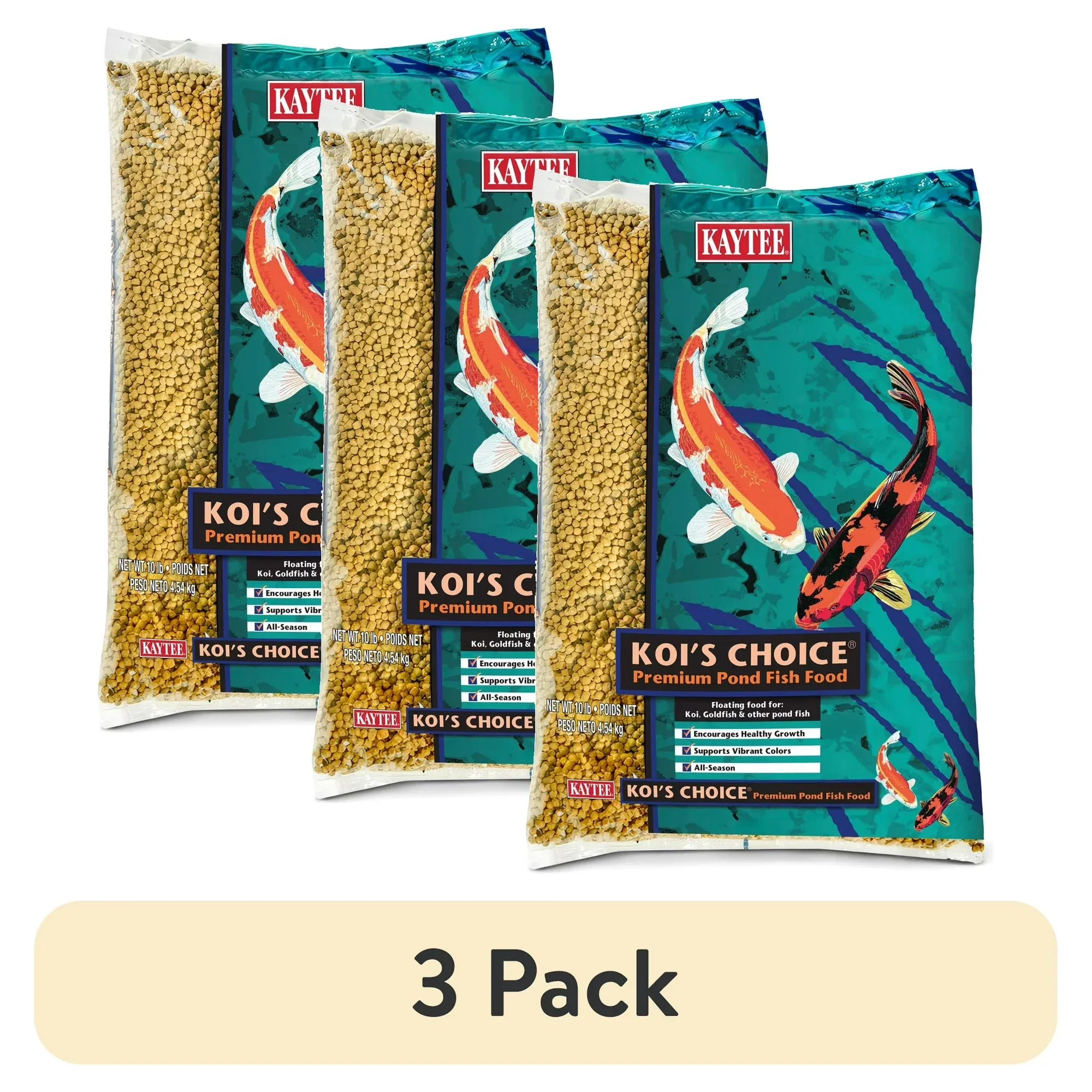Wholesale Price with free shipping across the USA for (3 pack) Kaytee Koi's Choice Koi Floating Fish Food 10 pounds - Manji Distributors