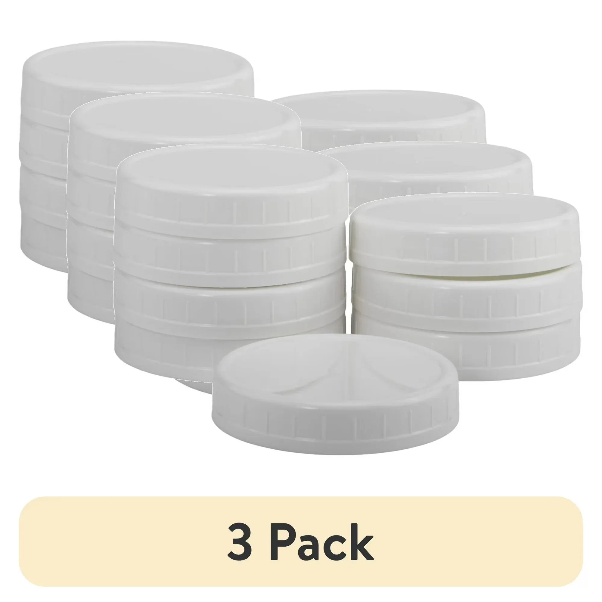 Wholesale Price with free shipping across the USA for (3 pack) Mainstays Pack of 8 BPA-Free Plastic Wide Mouth Canning Mason Jar Lids, White - Manji Distributors