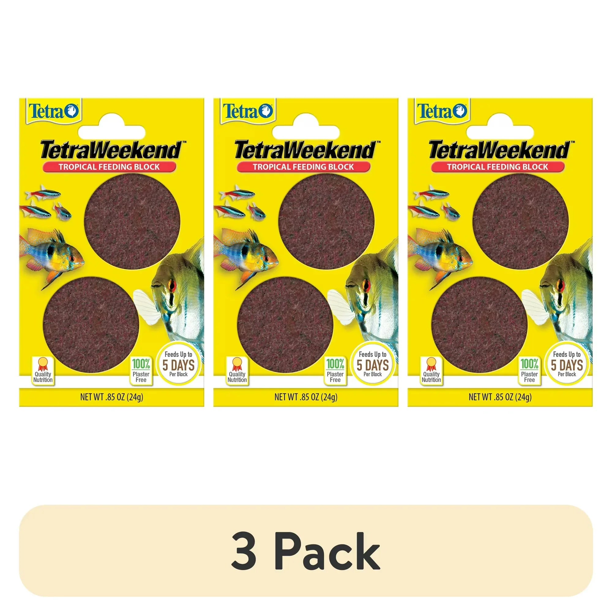 Wholesale Price with free shipping across the USA for (3 pack) Tetra Weekend Tropical Feeding Block, 1 Block Feeds Fish up to 5 Days, 0.85 oz., 2 Blocks - Manji Distributors