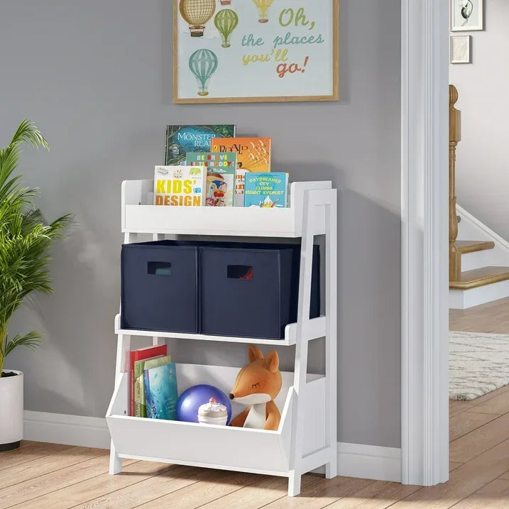 Wholesale Price with free shipping across the USA for RiverRidge Kids 2pc Collapsible Cube Fabric Storage Bins with Handles - Navy - Manji Distributors