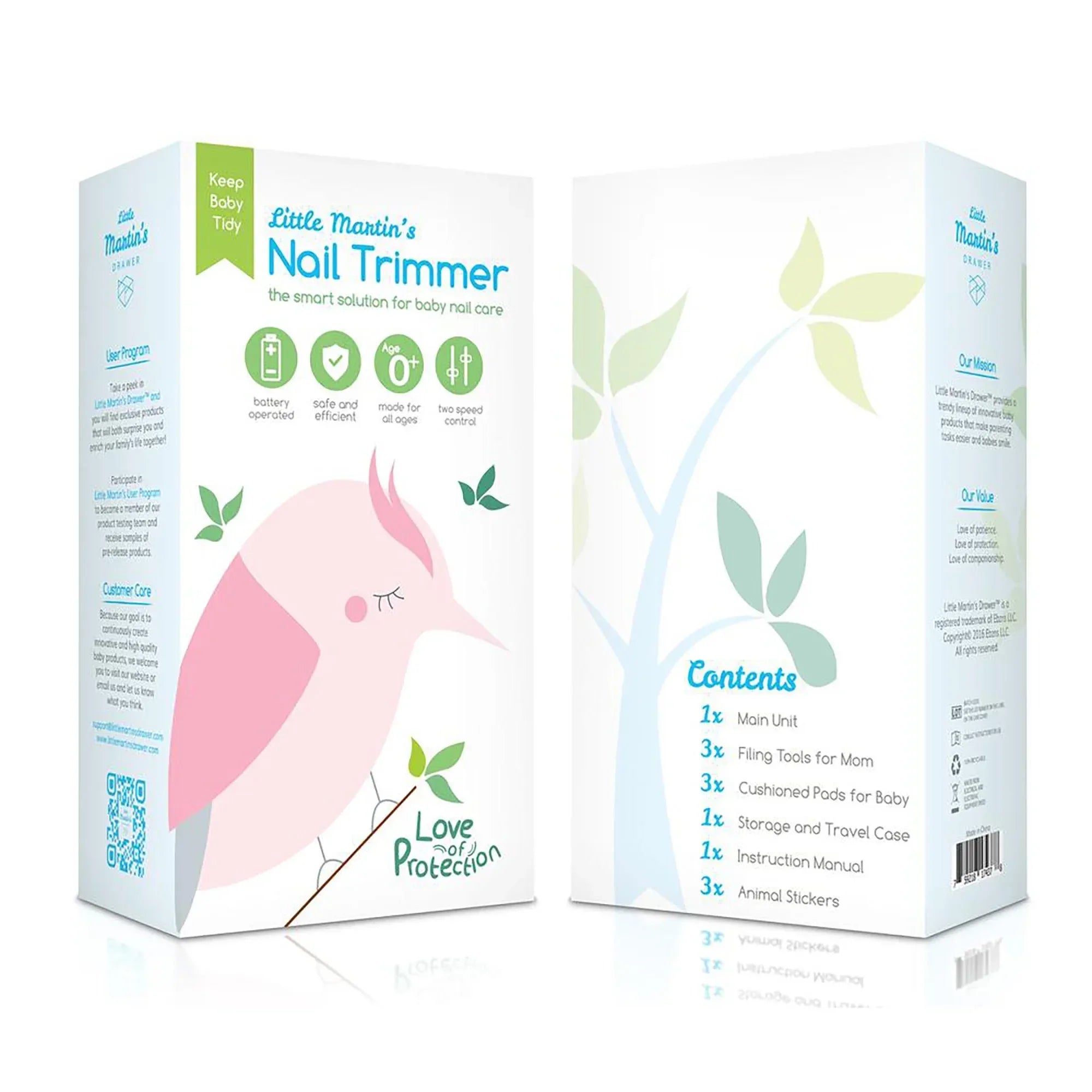 Wholesale Price with free shipping across the USA for Little Martin's: Baby Electric Nail Trimmer - Blue - Soft LED Light, Adjustable Speed, Interchangeable Heads, Finger & Toenail Filing, Infant-Kid Safe - Manji Distributors