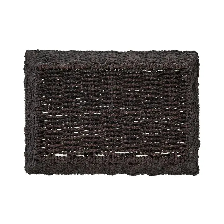 Wholesale Price with free shipping across the USA for Homezone Espresso Handwoven Seagrass Basket, Rectangle - Manji Distributors
