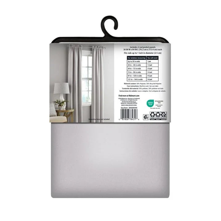 Wholesale Price with free shipping across the USA for Mainstays Blackout Curtain Panel Pair, Set of 2, Grey Dawn, 30