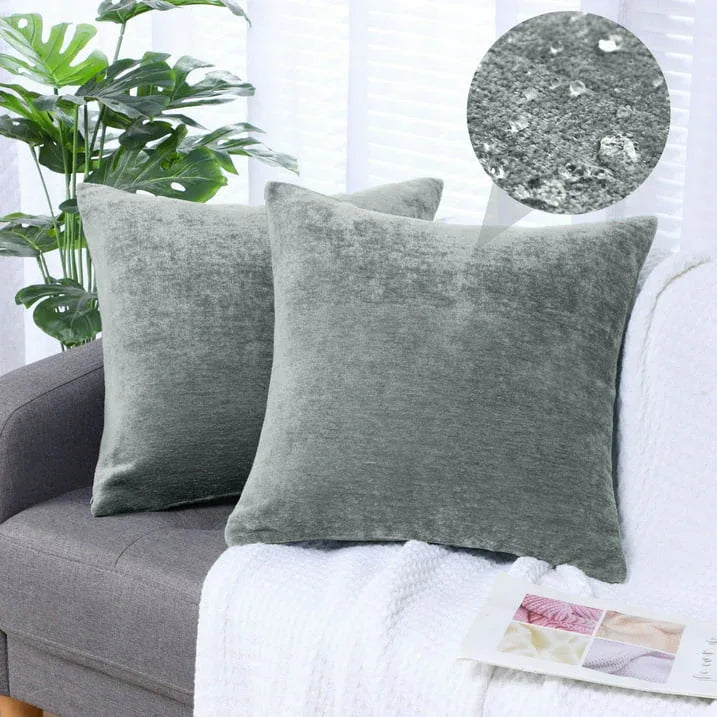 Wholesale Price with free shipping across the USA for Unique Bargains Set of 2 Soft Water Repellent Throw Pillow Covers Light Gray 16x16 Inch - Manji Distributors