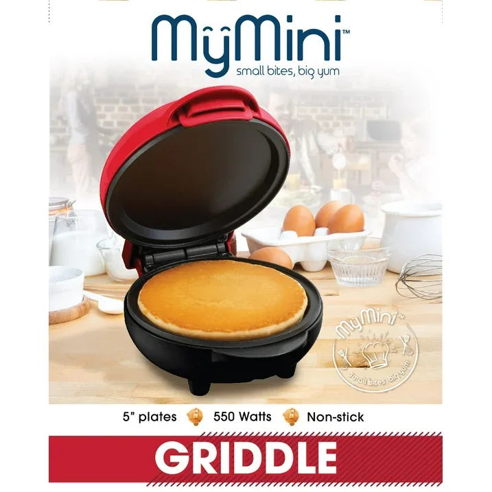 Wholesale Price with free shipping across the USA for MyMini 550-Watt Red Pancake Griddle - Manji Distributors