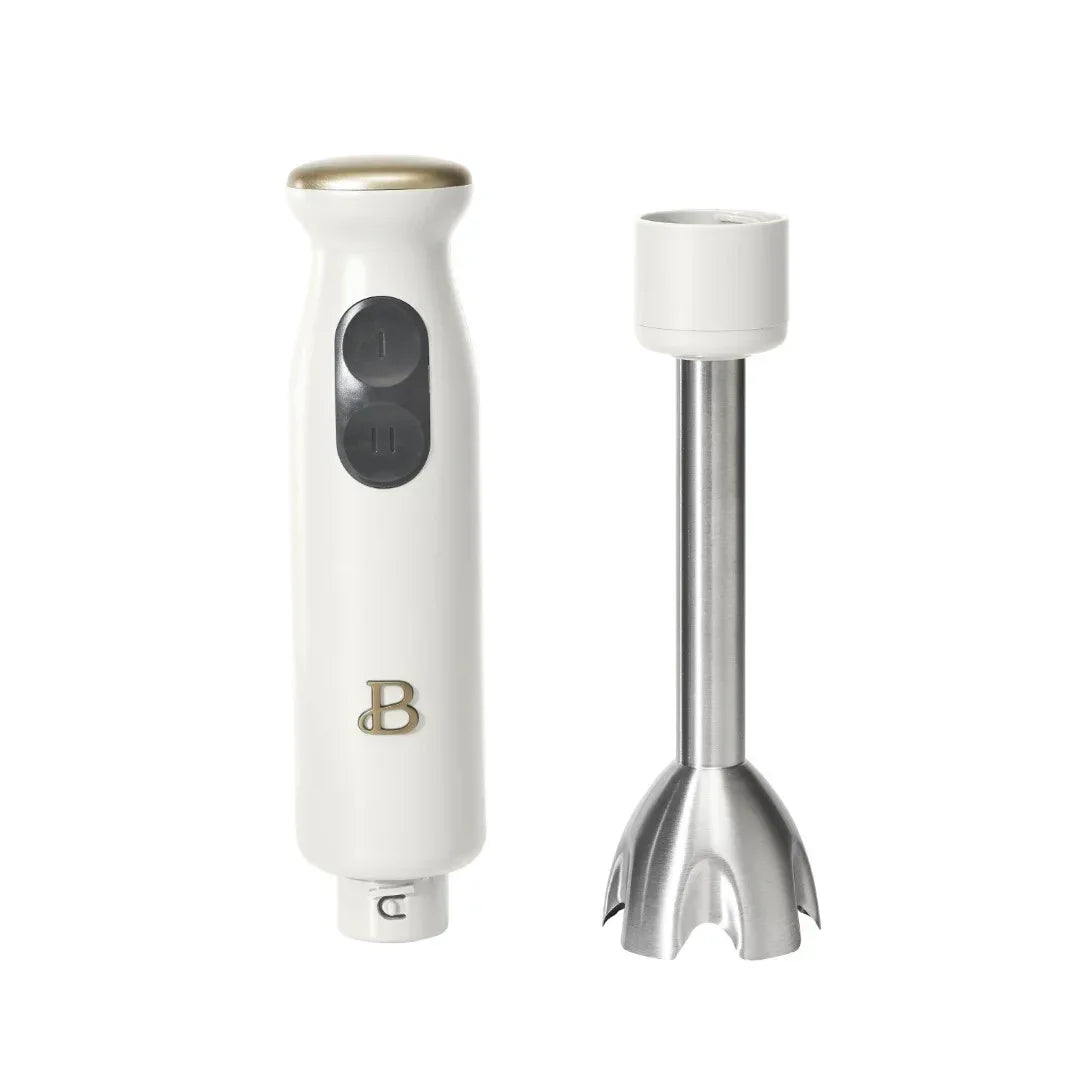 Wholesale Price with free shipping across the USA for Beautiful 2-Speed Immersion Blender with Chopper & Measuring Cup, White Icing by Drew Barrymore - Manji Distributors