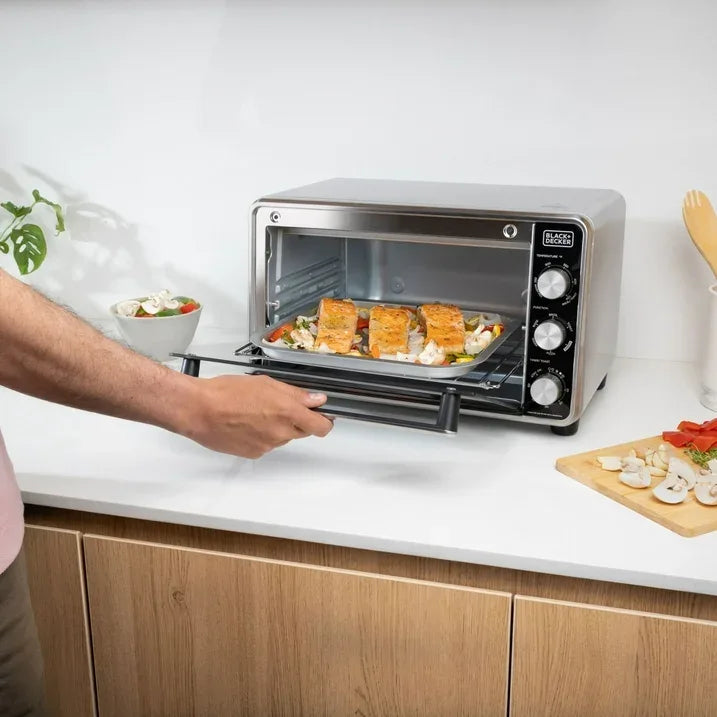 Wholesale Price with free shipping across the USA for Black + Decker Crisp 'N Bake PRO 6-Slice Air Fryer Toaster Oven with Basket, Pan, Rack & Tray, Stainless Steel - Manji Distributors