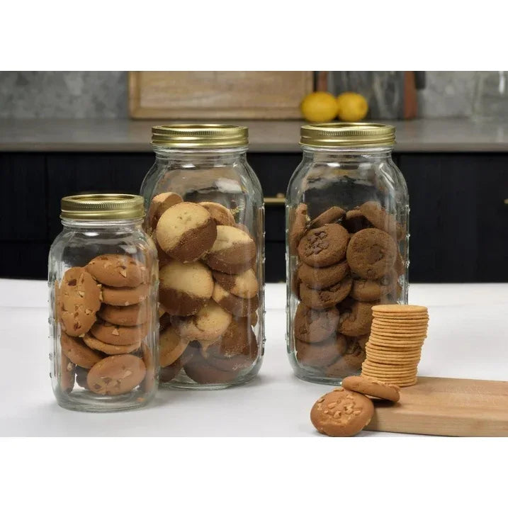 Wholesale Price with free shipping across the USA for (2 pack) Mainstays 64 oz Airtight Glass Wide Mouth Canning Jars (6 Count) - Manji Distributors