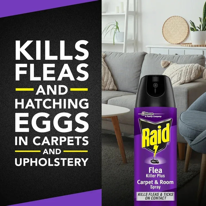 Wholesale Price with free shipping across the USA for (2 pack) Raid Flea Killer Plus Carpet & Room Spray, Bug Spray Kills Fleas & Flea Eggs, 16 oz - Manji Distributors