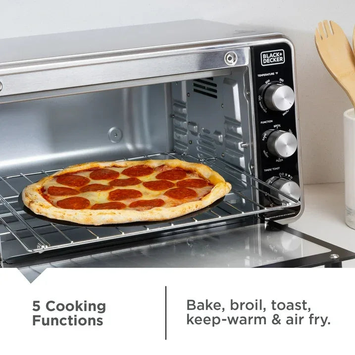 Wholesale Price with free shipping across the USA for Black + Decker Crisp 'N Bake PRO 6-Slice Air Fryer Toaster Oven with Basket, Pan, Rack & Tray, Stainless Steel - Manji Distributors