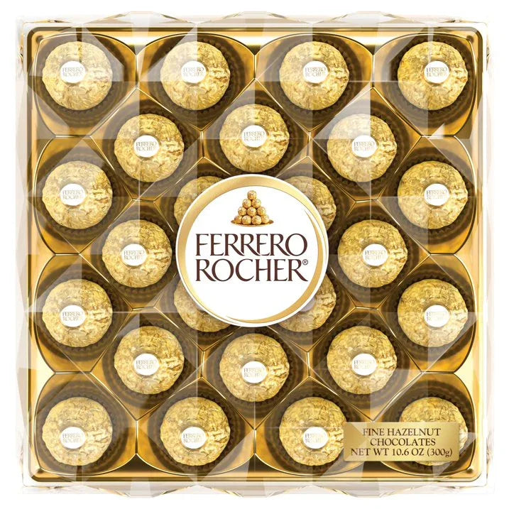 Wholesale Price with free shipping across the USA for Ferrero Rocher, 24 Count, Premium Milk Chocolate Hazelnut, Chocolates for Gifting, 10.6 oz - Manji Distributors