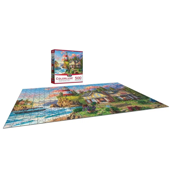 Wholesale Price with free shipping across the USA for RoseArt Colorluxe 500-Piece Lighthouse Near the Sea Adult Interlocking Puzzle - Manji Distributors
