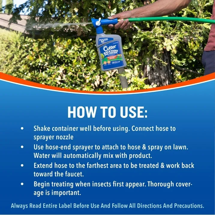 Wholesale Price with free shipping across the USA for (2 pack) Cutter Backyard Bug Control Spray Concentrate, QuickFlip Hose-End Sprayer, 32 Ounce - Manji Distributors