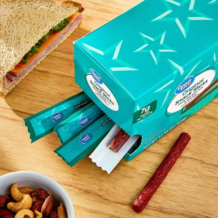 Wholesale Price with free shipping across the USA for Great Value Original Snack Meat Sticks, 46 Count - Manji Distributors