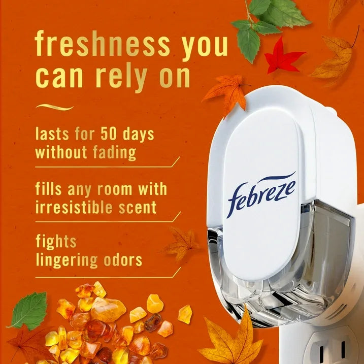 Wholesale Price with free shipping across the USA for (3 pack) Febreze Plug Refill Odor-Fighting Air Freshener Crisp Fall Breeze Scent, 2 Count, 0.87 fl oz Each - Manji Distributors