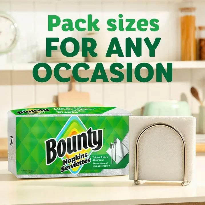Wholesale Price with free shipping across the USA for Bounty Paper Napkins, White, 400 Count - Manji Distributors