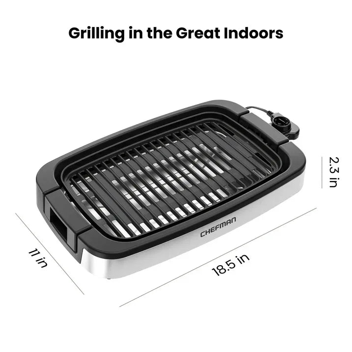 Wholesale Price with free shipping across the USA for Chefman 6 Serving Electric Indoor Grill, w/ Temperature Control, Smokeless, Stainless Steel - Manji Distributors