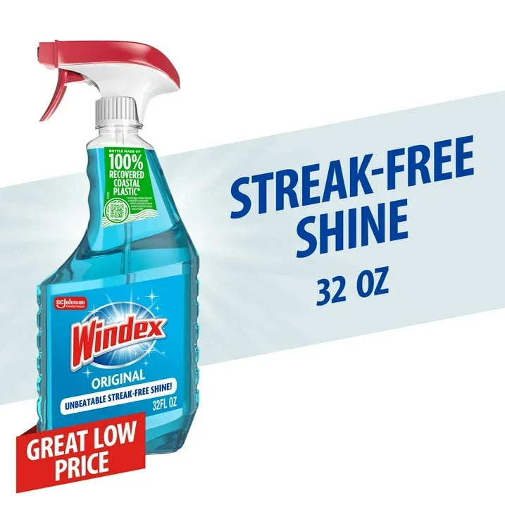 Wholesale Price with free shipping across the USA for (8 pack) Windex® Glass & Window Cleaner, Original Blue, Spray Bottle, 32 fl oz - Manji Distributors