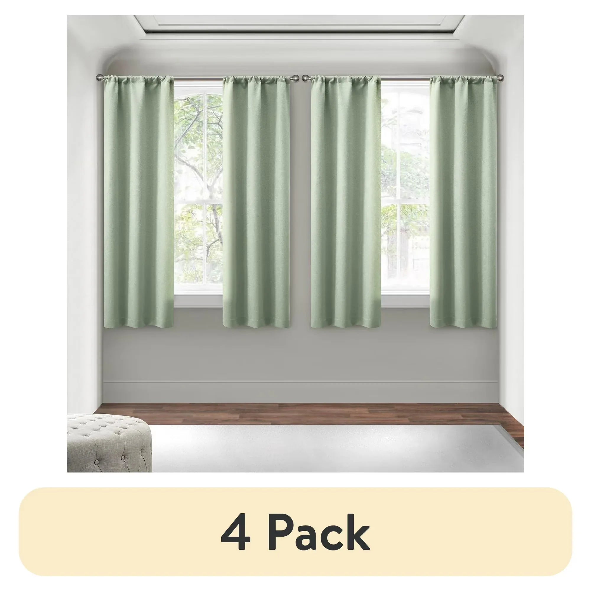 Wholesale Price with free shipping across the USA for (4 pack) Mainstays 4 of a Kind Blackout Curtain Panels, Set of 4, Soft Sea, 28