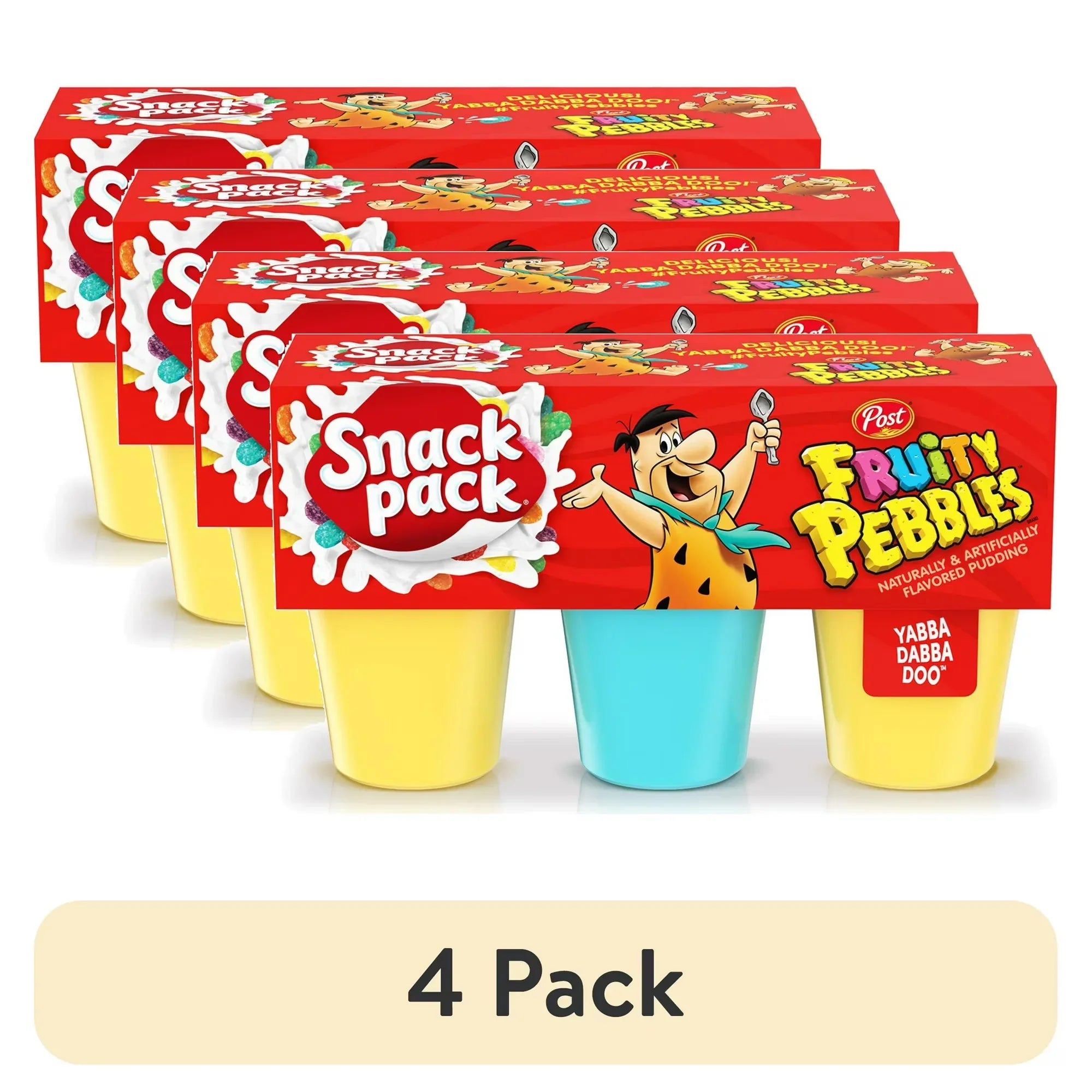 Wholesale Price with free shipping across the USA for (4 pack) Snack Pack Post Fruity PEBBLES Flavored Pudding Cups 3.25 oz 6 Count - Manji Distributors