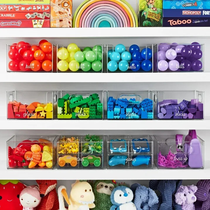 Wholesale Price with free shipping across the USA for The Home Edit Open Front Bin Clear Plastic Modular Storage System Organizer 10in x10in x 6in - Manji Distributors