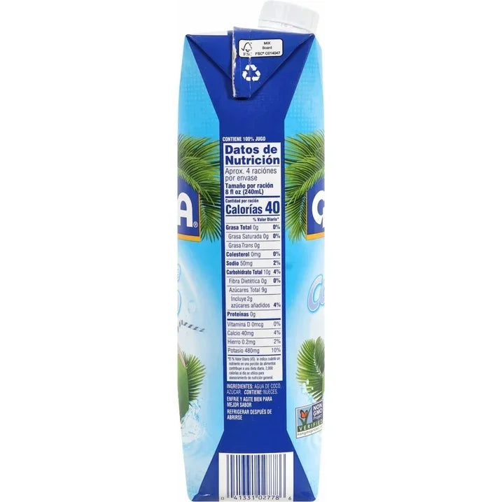 Wholesale Price with free shipping across the USA for (4 pack) Goya Foods 100% Pure Coconut Water, 33.8 oz - Manji Distributors