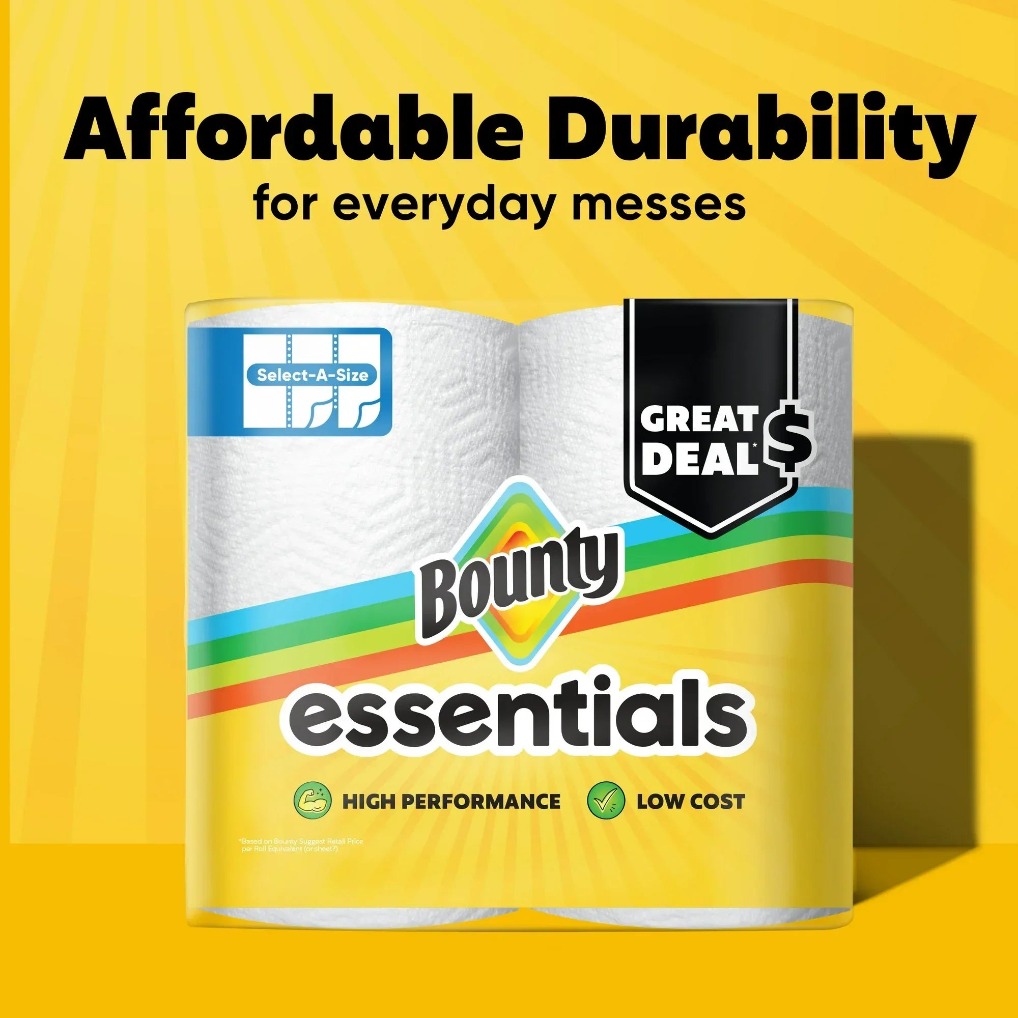 Wholesale Price with free shipping across the USA for Bounty Essentials Select-A-Size Paper Towels, 2 Triple Rolls, White, 162 Sheets Per Roll - Manji Distributors
