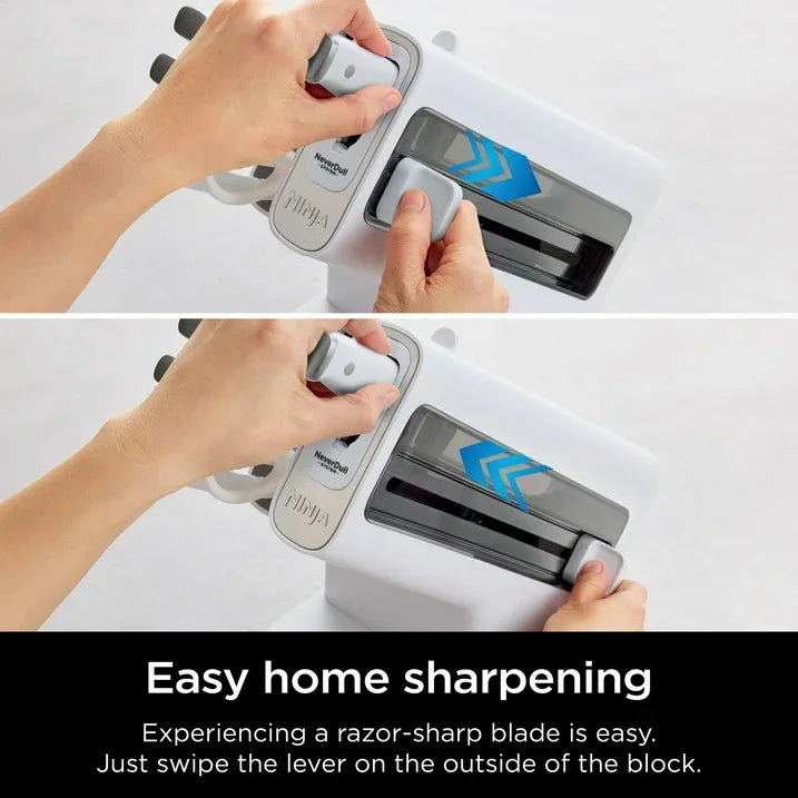 Wholesale Price with free shipping across the USA for Ninja Foodi NeverDull 10-Piece Stainless Steel Essential Knife System with Sharpener, K12010WH White - Manji Distributors