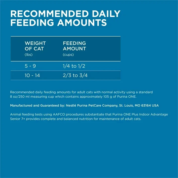 Wholesale Price with free shipping across the USA for Purina ONE Plus, Indoor Advantage, Senior Dry Cat Food, Chicken, 7 lb Bag - Manji Distributors