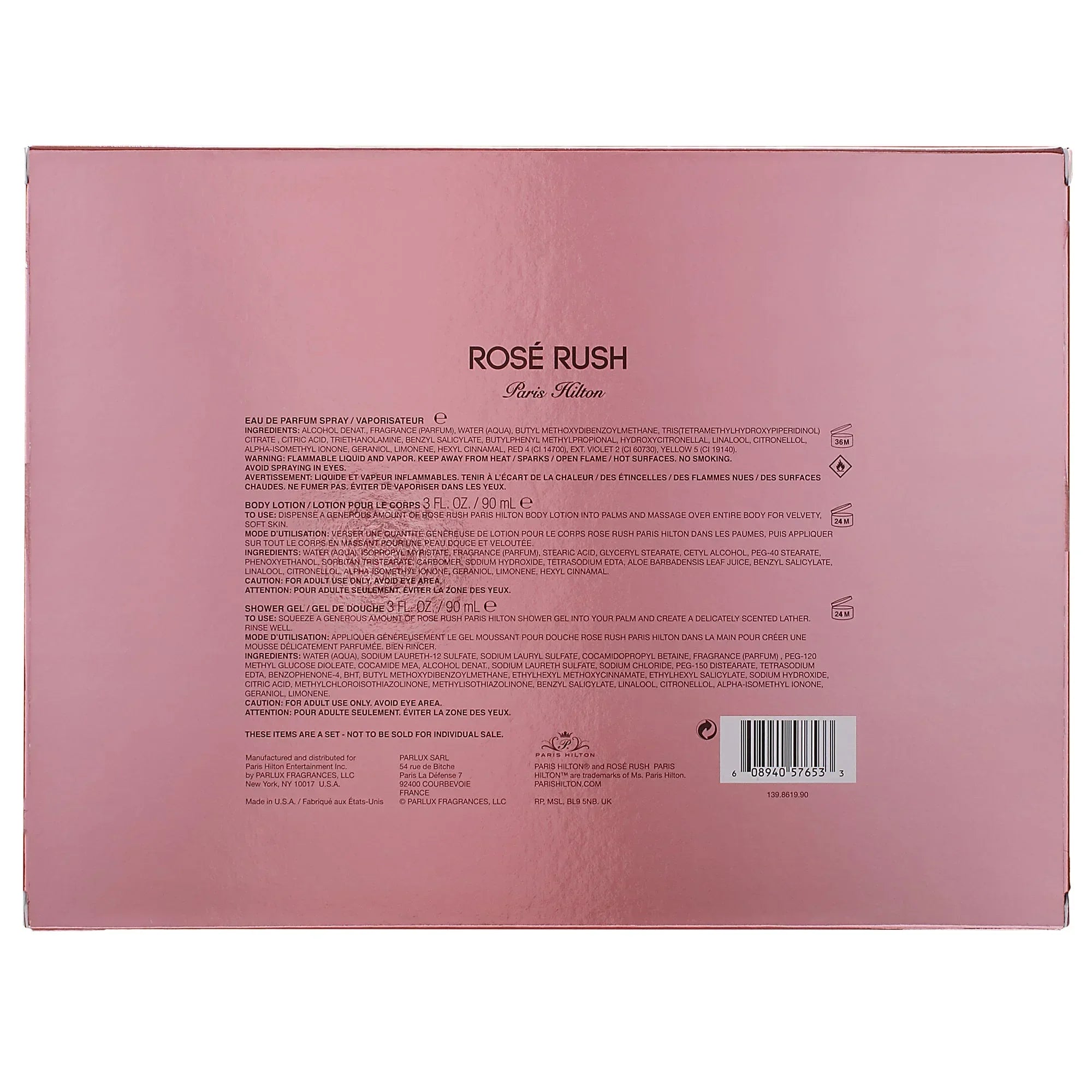 Wholesale Price with free shipping across the USA for Paris Hilton Rose Rush Perfume Gift Set for Women, 3 Pieces - Manji Distributors