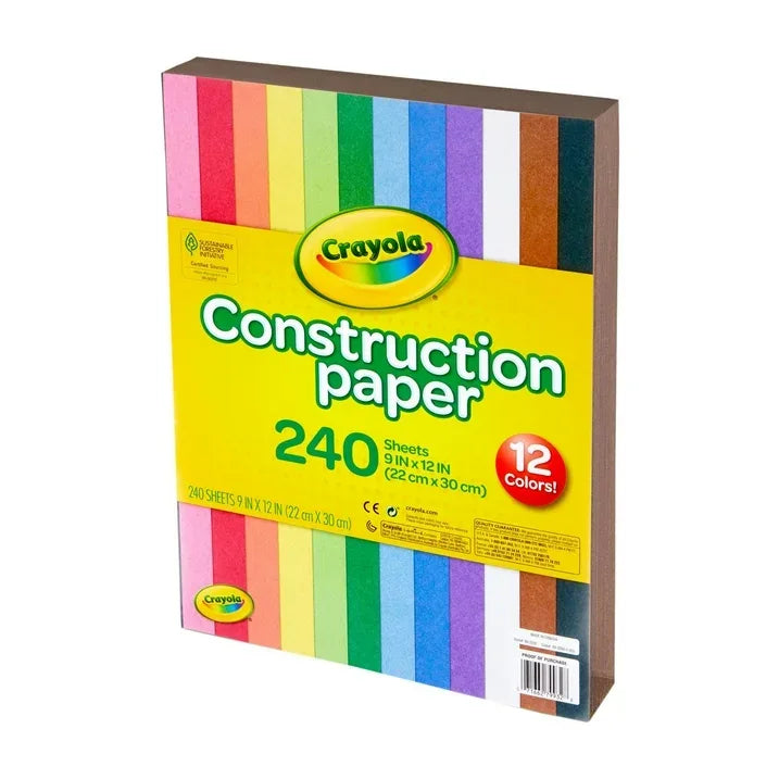 Wholesale Price with free shipping across the USA for Crayola Construction Paper, 240 Pgs, School Supplies for Kindergarten, 10 Colors, Arts & Crafts Supplies, Classroom Must Haves - Manji Distributors