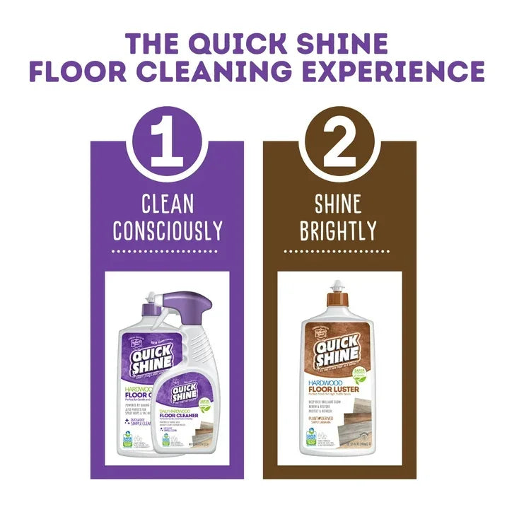 Wholesale Price with free shipping across the USA for Quick Shine Hardwood Floor Luster, Pfas-Free Formula Floor Polish with Plant-Derived Carnauba 27oz - Manji Distributors