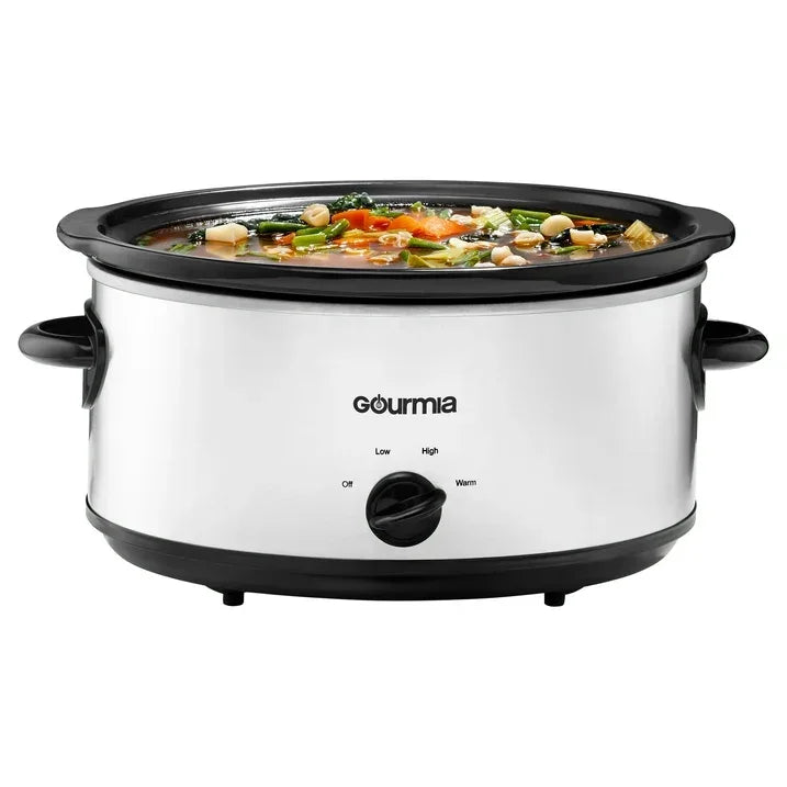 Wholesale Price with free shipping across the USA for Gourmia 6 Qt Manual Slow Cooker with 3 Heat Settings, White - Manji Distributors