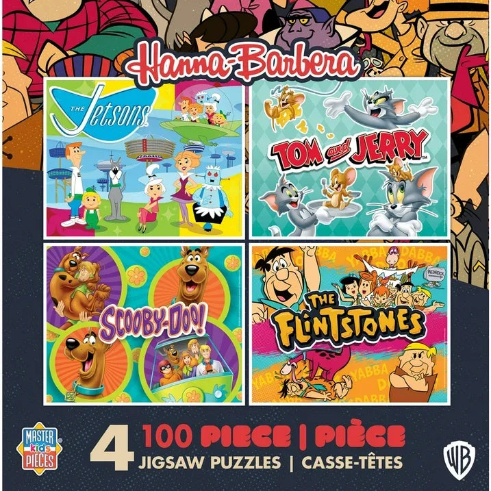 Wholesale Price with free shipping across the USA for MasterPieces Kids Puzzle Bundle - Hanna Barbera 4-Pack 100 Piece Puzzles - Manji Distributors