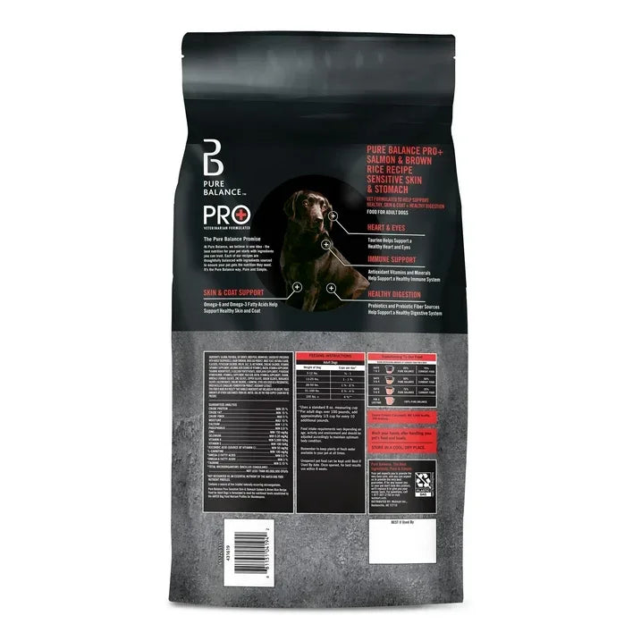 Wholesale Price with free shipping across the USA for Pure Balance Pro+ Sensitive Skin & Stomach Dog Food, Salmon & Rice Recipe, 8 lb Bag - Manji Distributors