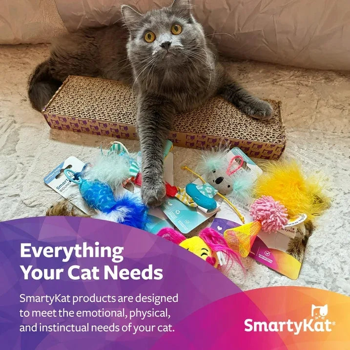 Wholesale Price with free shipping across the USA for SmartyKat Tip ‘N Dip – Interactive Cat Toy with Feathers and Wobble Action, Orange - Manji Distributors