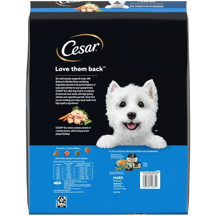Wholesale Price with free shipping across the USA for Cesar Small Breed Rotisserie Chicken And Spring Vegetables Dry Dog Food Adult, 12 Lb. Bag - Manji Distributors
