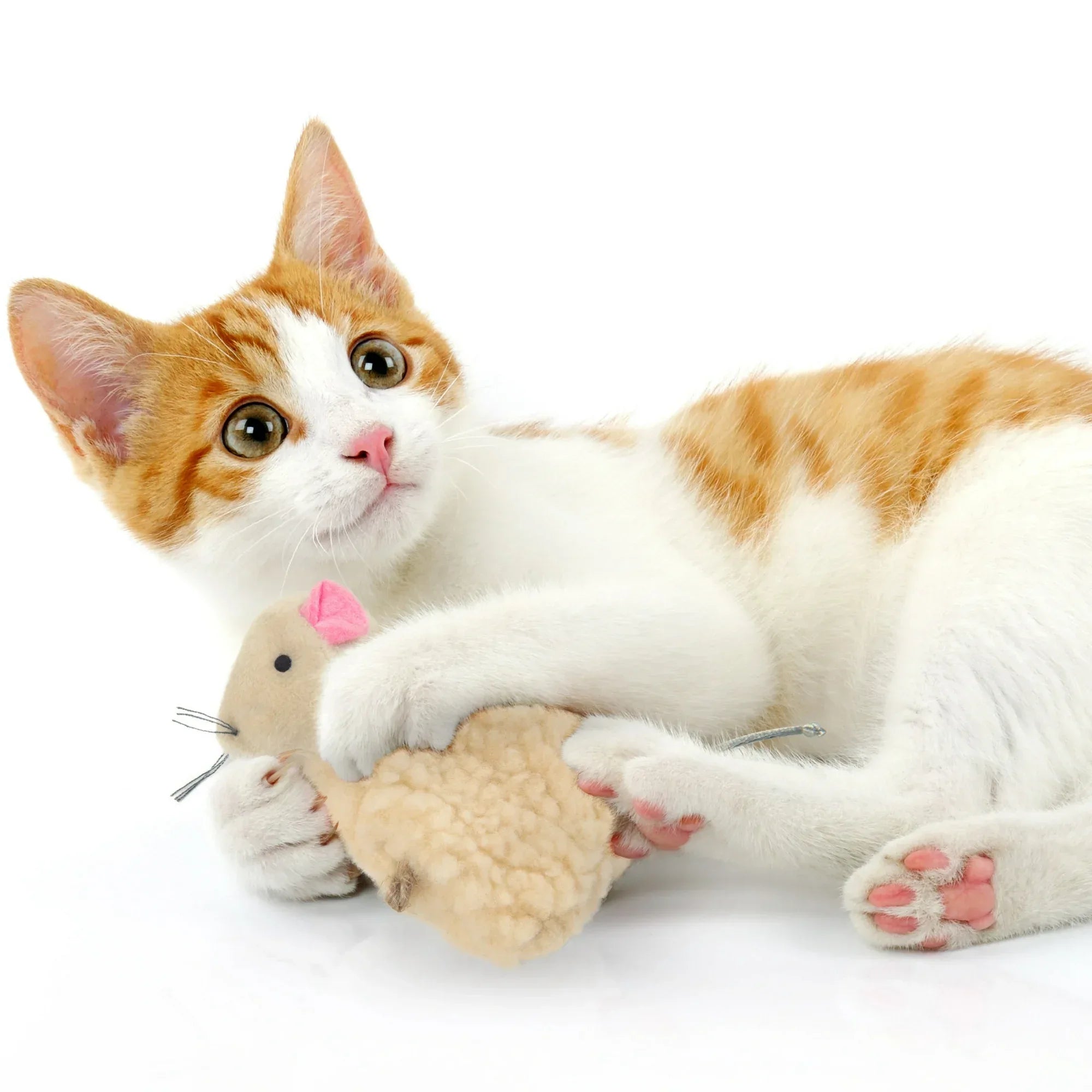 Wholesale Price with free shipping across the USA for (3 pack) SmartyKat Madcap Mania Mouse, Soft Plush Catnip Cat Toy with String Tail, with Pure & Potent Catnip, Refillable & Durable - Manji Distributors