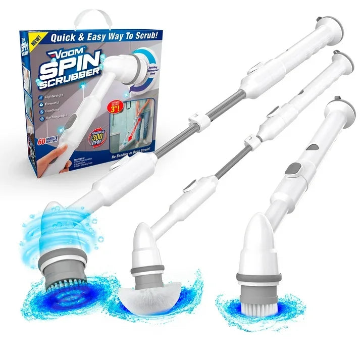 Wholesale Price with free shipping across the USA for Voom® Spin Scrubber, Cordless Scrubbing Brush, Powerful, Heavy-Duty & All-Purpose Brushes, Rechargeable - Manji Distributors