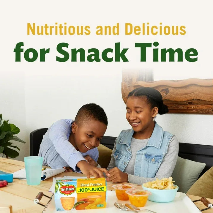 Wholesale Price with free shipping across the USA for Del Monte Diced Peaches Fruit Cup Snacks in 100% Fruit Juice, 4 oz Cup (Pack of 12) - Manji Distributors