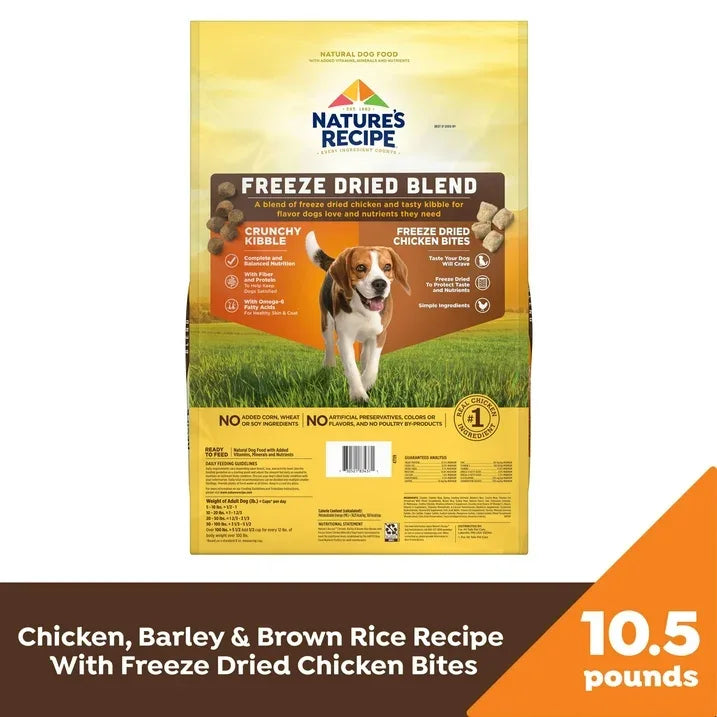 Wholesale Price with free shipping across the USA for Nature’s Recipe Freeze Dried Chicken, Barley & Brown Rice Dog Food 10.5 lb Bag - Manji Distributors