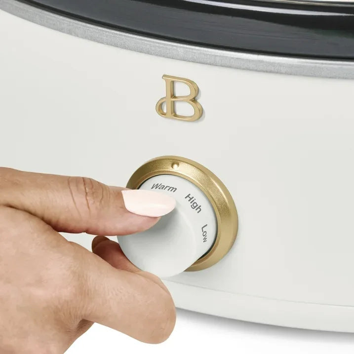 Wholesale Price with free shipping across the USA for Beautiful 2.5 Qt Dip and Serve Manual Slow Cooker, White Icing by Drew Barrymore - Manji Distributors