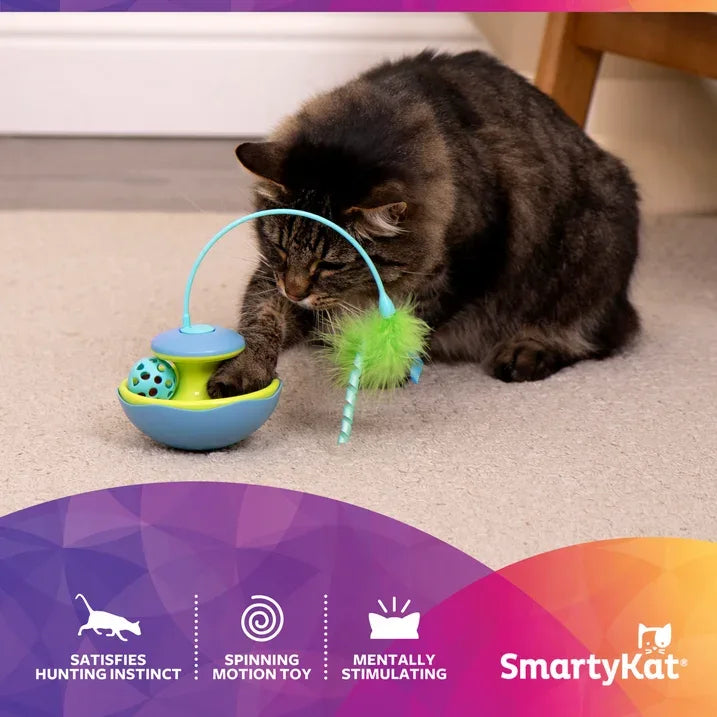 Wholesale Price with free shipping across the USA for SmartyKat Track Tizzy Motion Cat Toy –Electronic Interactive Pet Toy, Blue - Manji Distributors