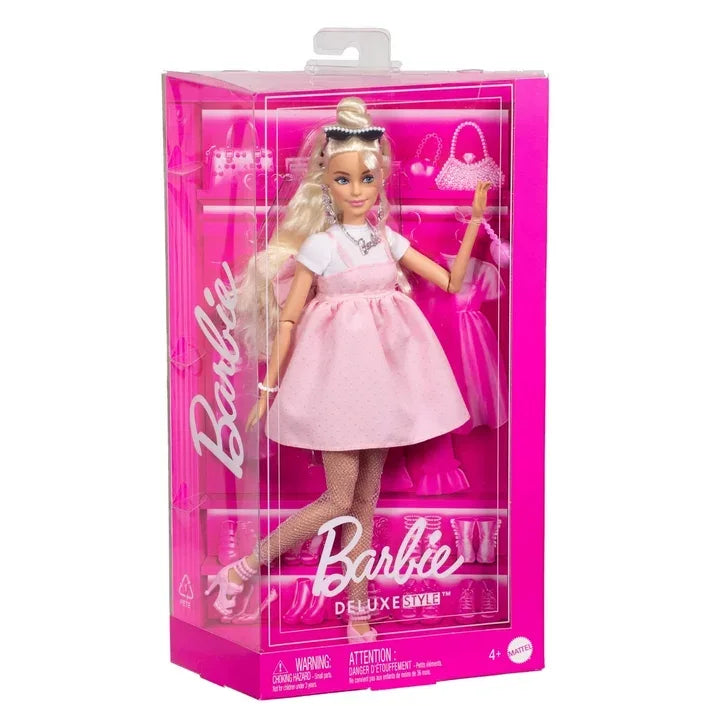 Wholesale Price with free shipping across the USA for Barbie Deluxe Style Doll #3 in Pastel Pink Barbiecore Dress with Oversized Bow, Blond Hair - Manji Distributors