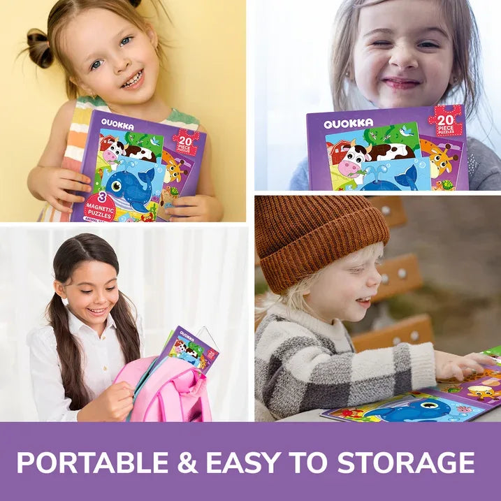 Wholesale Price with free shipping across the USA for QUOKKA Magnetic Puzzles for Toddlers Ages 2-4 - 20 Pcs Travel Puzzle Game for Kids 3-6 with Animals - Manji Distributors