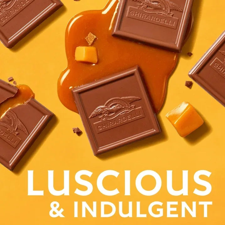 Wholesale Price with free shipping across the USA for GHIRARDELLI Milk Chocolate Candy SQUARES with Caramel Filling, 9.04 oz Bag - Manji Distributors
