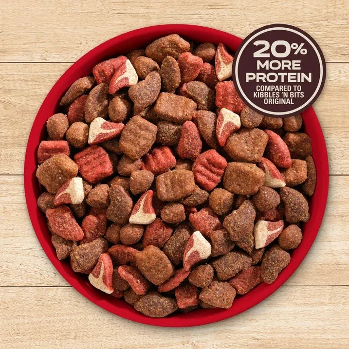 Wholesale Price with free shipping across the USA for Kibbles 'n Bits Triple Steak Flavor Dry High Protein Dog Food 40 lb Bag - Manji Distributors