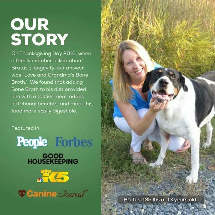 Wholesale Price with free shipping across the USA for Brutus Bone Broth Beef for Dogs - 32 oz, All Natural Human Grade Dog Food Topper with Chondroitin Glucosamine Turmeric, Great for Picky Eaters & Dry Food, Tasty & Nutritious - Manji Distributors