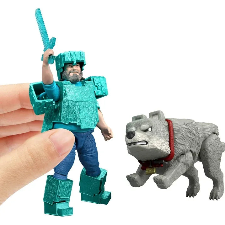 Wholesale Price with free shipping across the USA for Minecraft Man’s Best Wolf Pack with 2 Action Figures & 2 Accessories, Set Inspired by the Movie - Manji Distributors