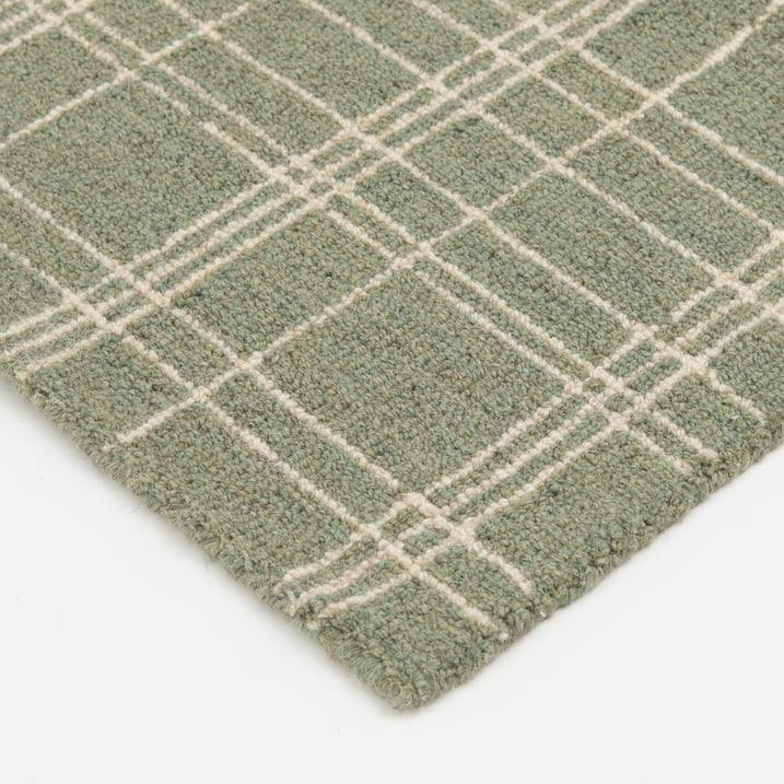 Wholesale Price with free shipping across the USA for Better Homes & Gardens Lt Green Plaid Wool Indoor Runner, 2'x6' Rug - Manji Distributors